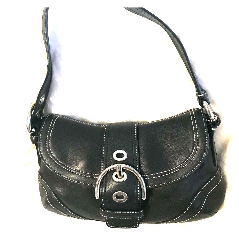 Black Leather Coach Handbag